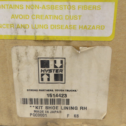 Hyster 1514423 Forklift Right Hand Brake Shoe Lining Kit OEM NOS