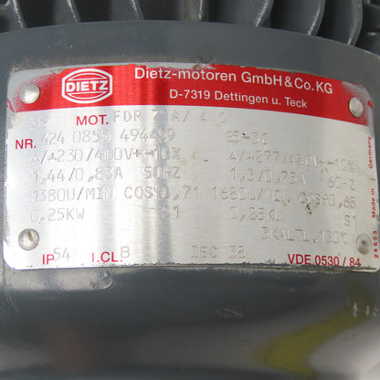 Stober C002N-0230-D71K4TF 277/480V 50/60Hz Gear Motor 0.25kW 3Ph