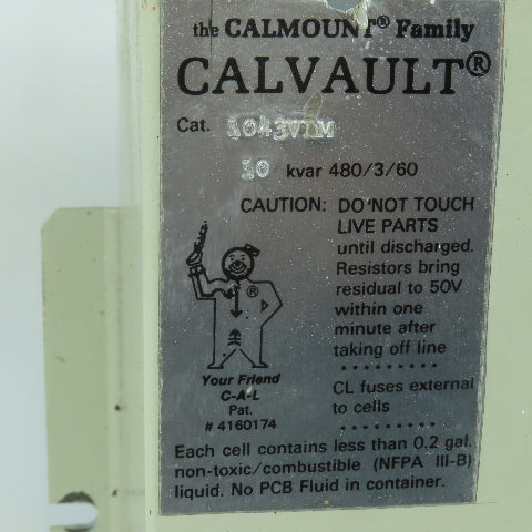 Calmount 1043VLM Calvault 10 kvar Capacitor 480V 6PH 60HZ