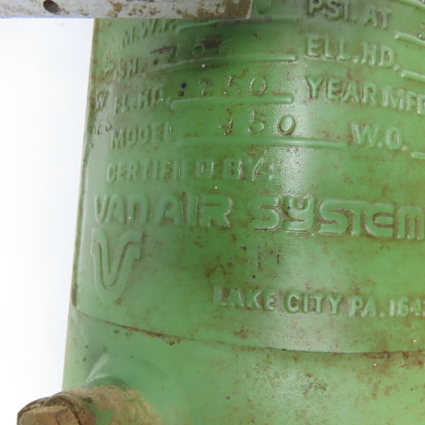 Van Air Model 450 CX Series 2" NPT Coalescer Air Dryer 200MWP 300°F