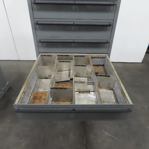 Lista 9 Drawer Industrial Small Parts Tool Storage Cabinet 28 x 28 x 60" Painted