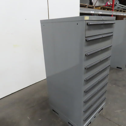 Lista 9 Drawer Industrial Small Parts Tool Storage Cabinet 28 x 28 x 60" Painted