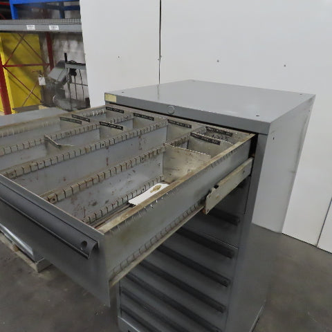 Lista 9 Drawer Industrial Small Parts Tool Storage Cabinet 28 x 28 x 60" Painted