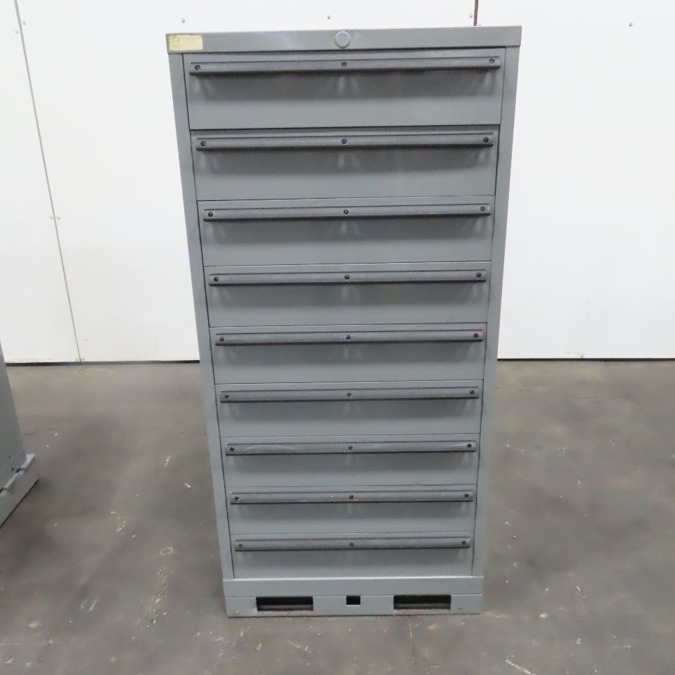 Lista 9 Drawer Industrial Small Parts Tool Storage Cabinet 28 x 28 x 60" Painted