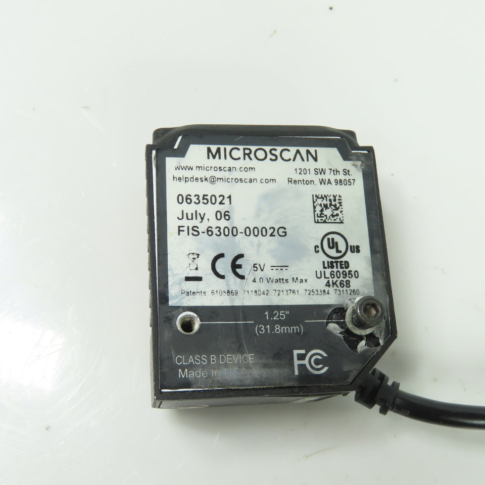 Microscan FIS-6300-0002G Mini Quadrus Barcode Scanner 5VDC W/IC-332