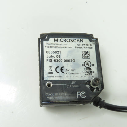 Microscan FIS-6300-0002G Mini Quadrus Barcode Scanner 5VDC W/IC-332