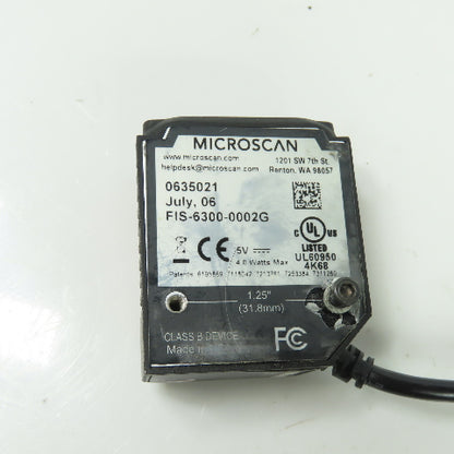 Microscan FIS-6300-0002G Mini Quadrus Barcode Scanner 5VDC W/IC-332