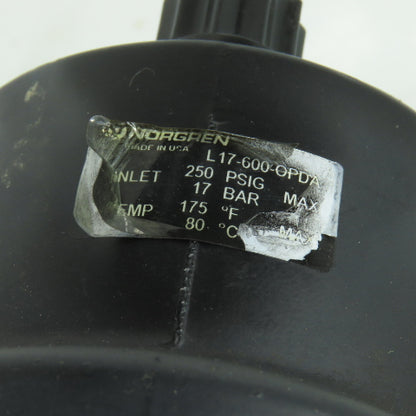 Norgren L17-600-OPDA Pneumatic Oiler Lubricator 3/4" Ports 250 PSI Max Inlet