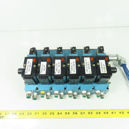 MAC 82A-AC-BKA-TM-DDAP-2DA Solenoid Valve Block Manifold 24VDC Coil 160PSI