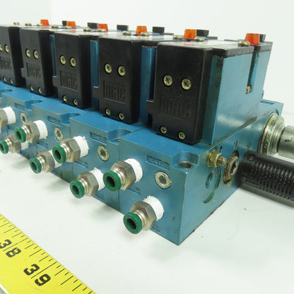 MAC 82A-AC-BKA-TM-DDAP-2DA Solenoid Valve Block Manifold 24VDC Coil 160PSI