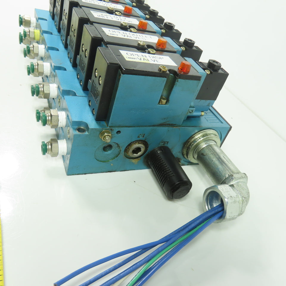MAC 82A-AC-BKA-TM-DDAP-2DA Solenoid Valve Block Manifold 24VDC Coil 160PSI