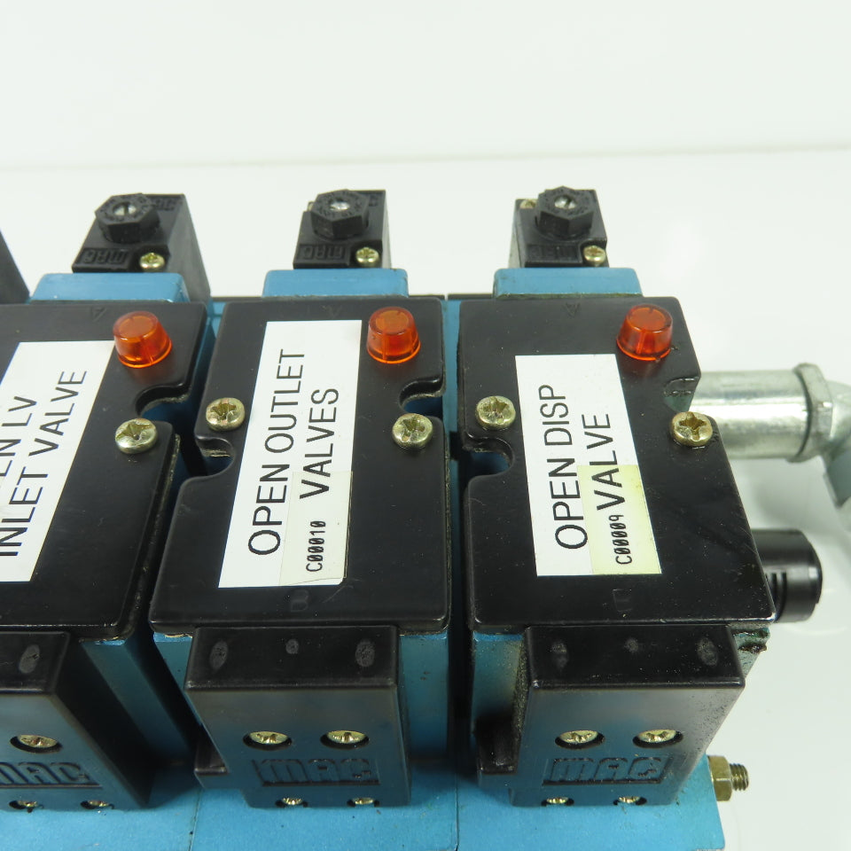 MAC 82A-AC-BKA-TM-DDAP-2DA Solenoid Valve Block Manifold 24VDC Coil 160PSI