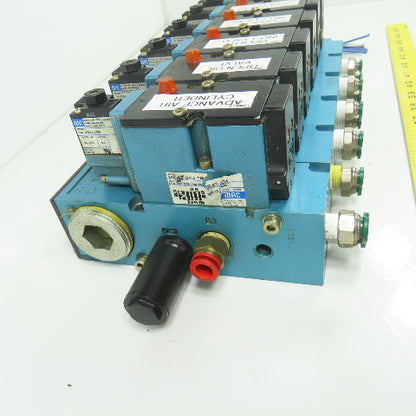 MAC 82A-AC-BKA-TM-DDAP-2DA Solenoid Valve Block Manifold 24VDC Coil 160PSI