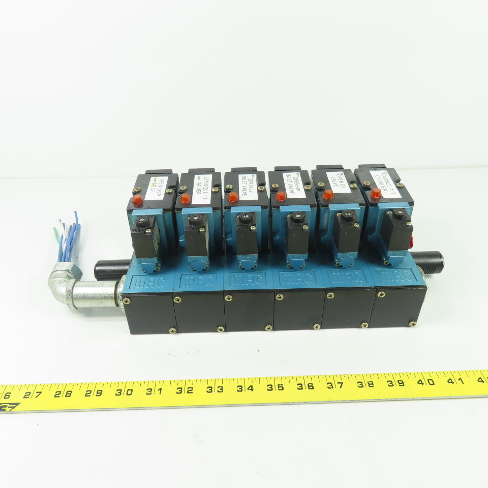 MAC 82A-AC-BKA-TM-DDAP-2DA Solenoid Valve Block Manifold 24VDC Coil 160PSI