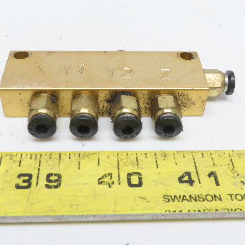 4 Port Lubrication Mister Manifold Individual Adjusters 1/8" NPT