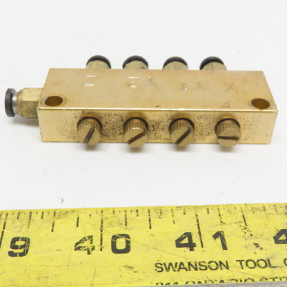4 Port Lubrication Mister Manifold Individual Adjusters 1/8" NPT