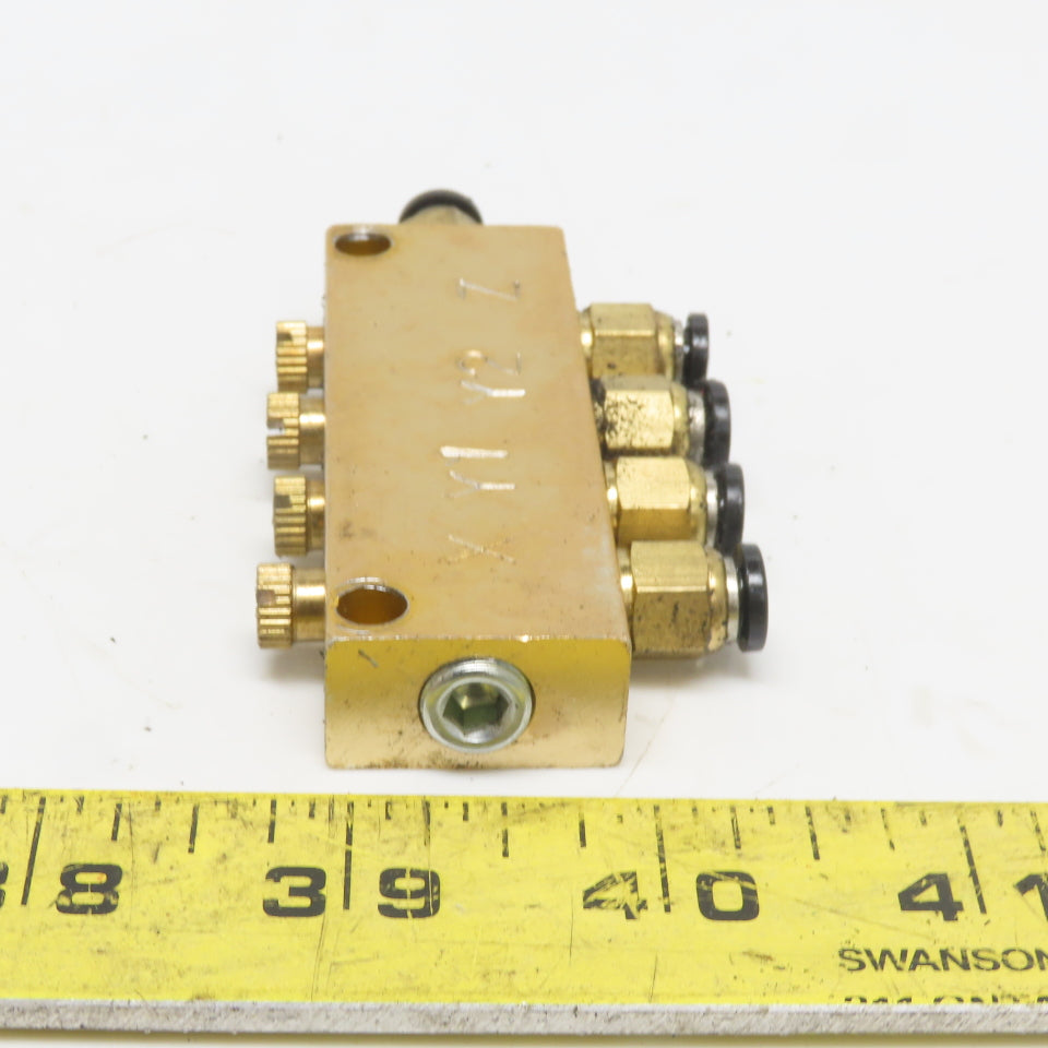 4 Port Lubrication Mister Manifold Individual Adjusters 1/8" NPT