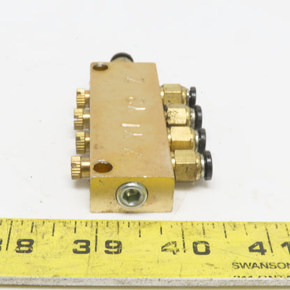 4 Port Lubrication Mister Manifold Individual Adjusters 1/8" NPT