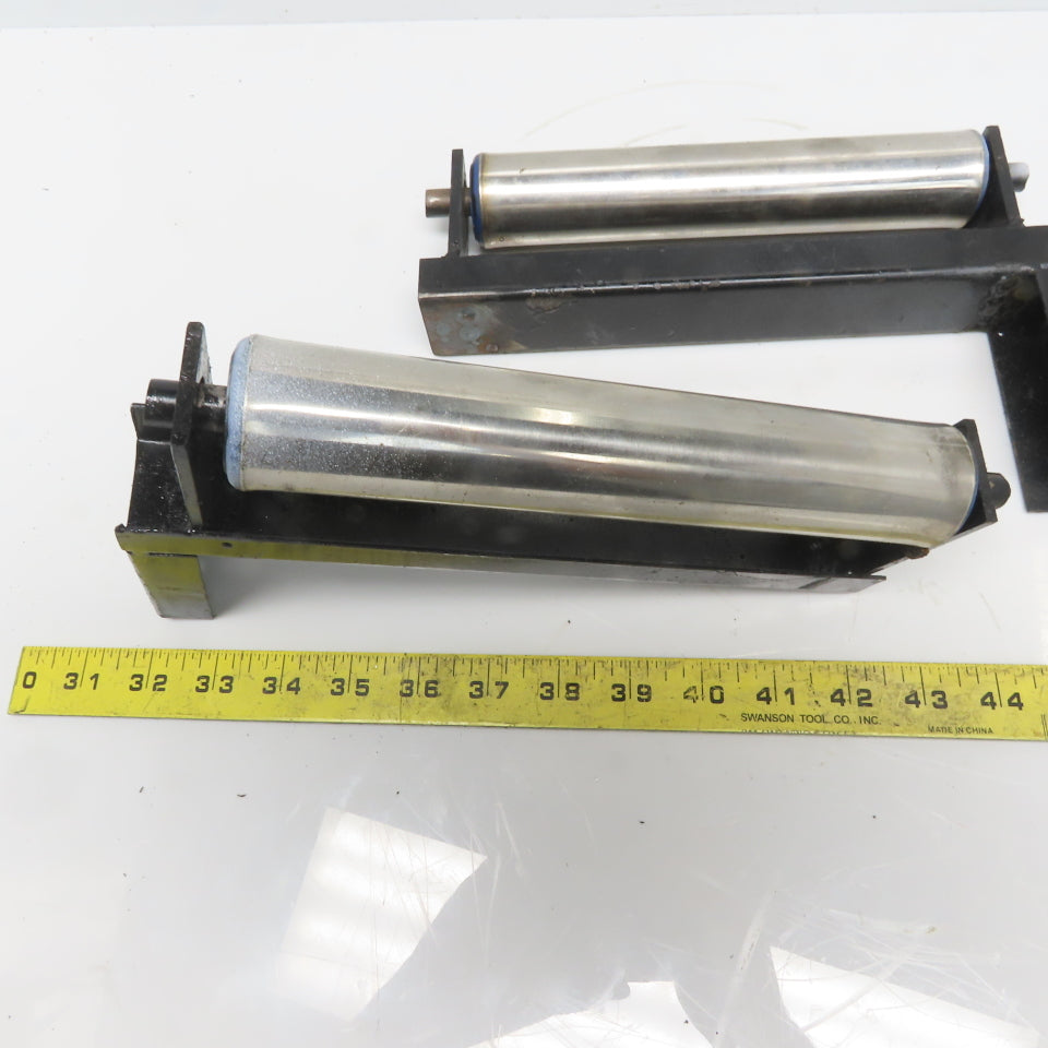 8" x1-1/2" Diameter Load Work Support Rollers Wood Steel Saws Lot of 2