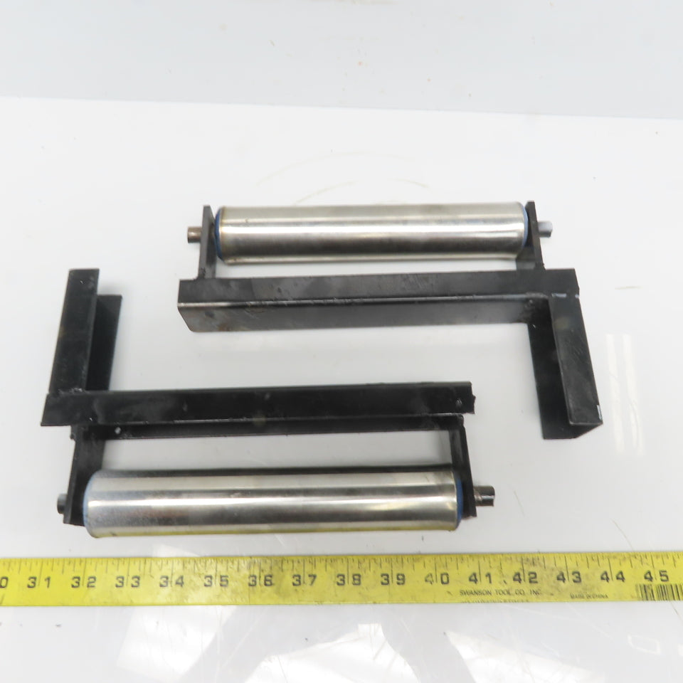 8" x1-1/2" Diameter Load Work Support Rollers Wood Steel Saws Lot of 2