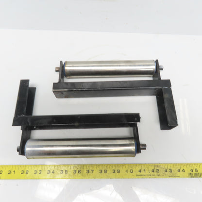 8" x1-1/2" Diameter Load Work Support Rollers Wood Steel Saws Lot of 2