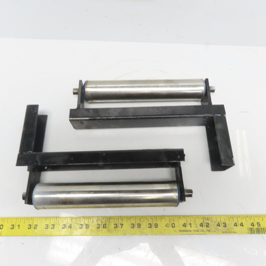 8" x1-1/2" Diameter Load Work Support Rollers Wood Steel Saws Lot of 2