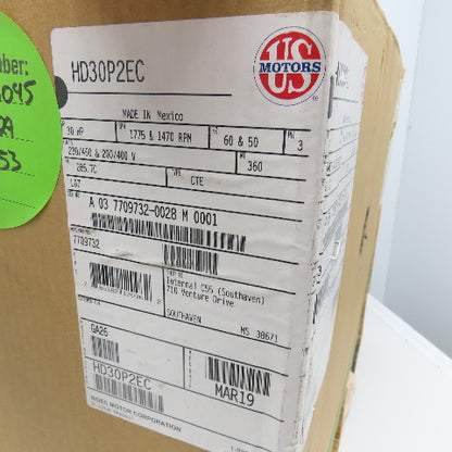 Nidec HD30P2EC 30Hp 1775 RPM 230/460V 3Ph 50/60Hz AC Motor
