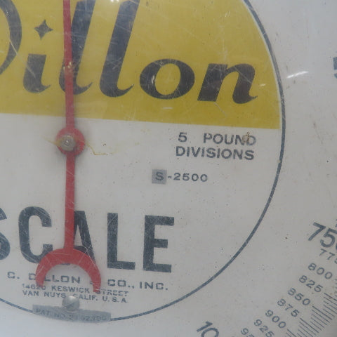 Dillon S-2500 0-2500Lbs Capacity Hanging Scale 5Lbs. Increments 16" Face Width