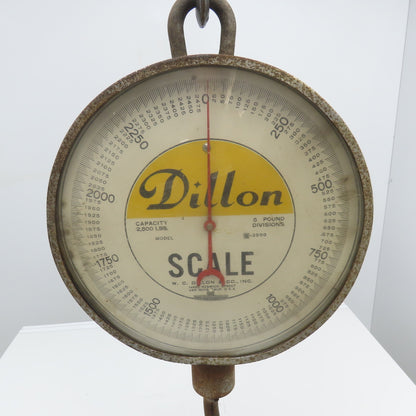 Dillon S-2500 0-2500Lbs Capacity Hanging Scale 5Lbs. Increments 16" Face Width