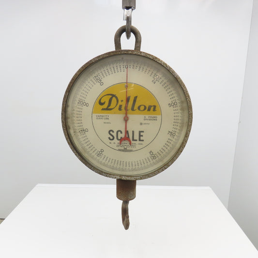 Dillon S-2500 0-2500Lbs Capacity Hanging Scale 5Lbs. Increments 16" Face Width
