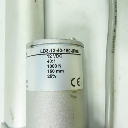 Moteck LD3-12-40-150-IP65 Linear Actuator 24VDC 40:1Ratio 1000N Load 150mmStroke