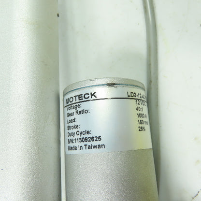 Moteck LD3-12-40-150-IP65 Linear Actuator 24VDC 40:1Ratio 1000N Load 150mmStroke