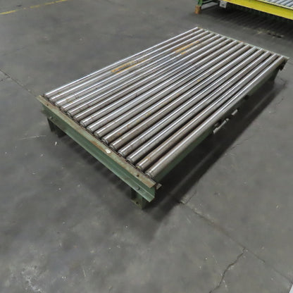 87-1/2" W x 46" L Heavy Duty Gravity Pallet Case Conveyor Section 2.5"OD 83" BF