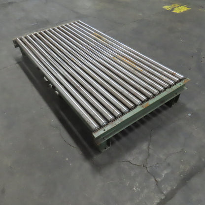 87-1/2" W x 46" L Heavy Duty Gravity Pallet Case Conveyor Section 2.5"OD 83" BF