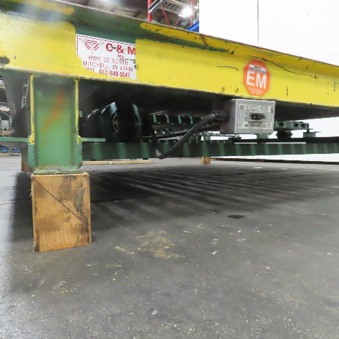 78" x 87-1/2" W Belt Driven Power Roller Pallet Conveyor 2.5"OD 22FPM Needs Belt
