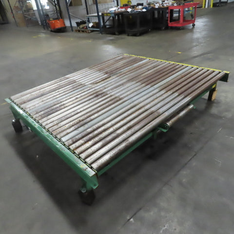 76" x 87-1/2" W Belt Driven Power Roller Pallet Conveyor 2.5"OD 22FPM Needs Belt