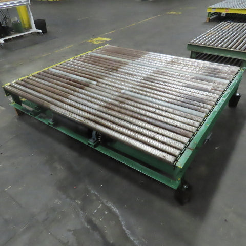 76" x 87-1/2" W Belt Driven Power Roller Pallet Conveyor 2.5"OD 22FPM Needs Belt