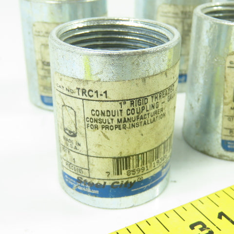 Steel City TRC1-1 1" Rigid Galvanized Threaded Conduit Coupling Lot Of 9