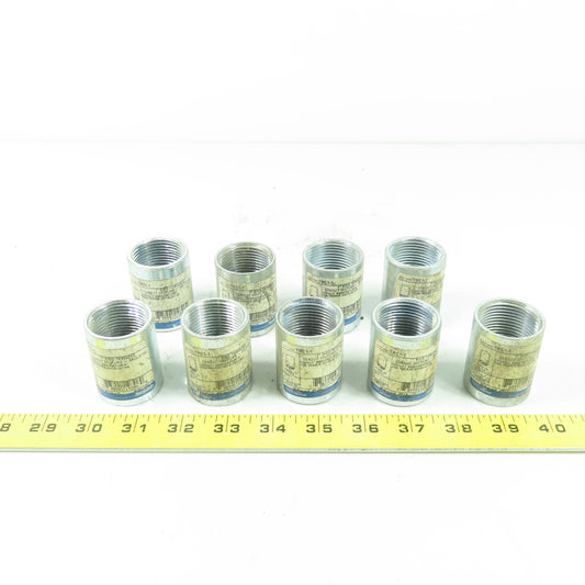 Steel City TRC1-1 1" Rigid Galvanized Threaded Conduit Coupling Lot Of 9