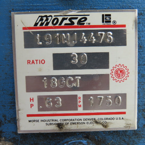Morse 18GCT 30:1 Ratio Dual Output Gear Motor 38RPM 230/460V 3PH 1HP 3/4" Shaft