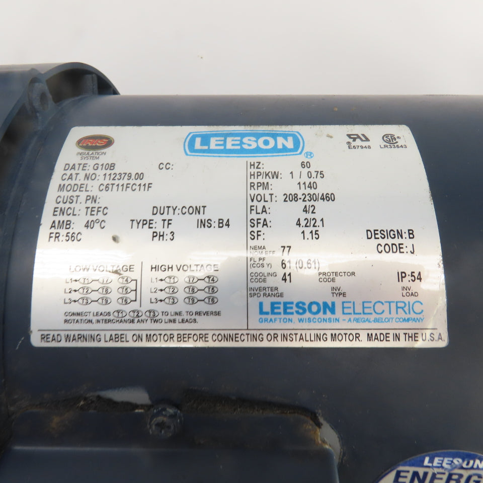 Morse 18GCT 30:1 Ratio Dual Output Gear Motor 38RPM 230/460V 3PH 1HP 3/4" Shaft