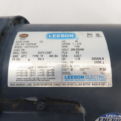 Morse 18GCT 30:1 Ratio Dual Output Gear Motor 38RPM 230/460V 3PH 1HP 3/4" Shaft