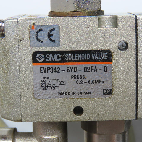 SMC EVP342-5YO-02FA-Q 3/2 Position Pneumatic Solenoid Valve 24V AC/DC Coil