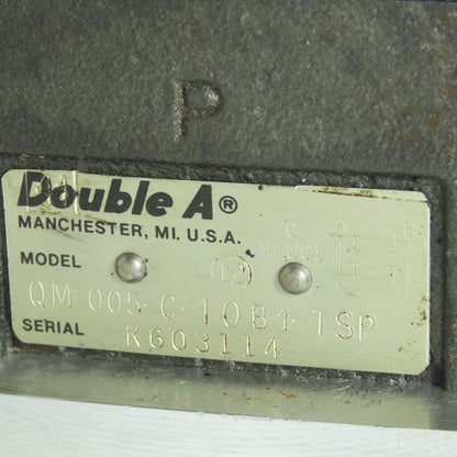 Double A QM-005-C-10B1-TSP Hydraulic Solenoid Valve Bank Manifold Block 115VCoil