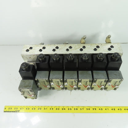 Double A QM-005-C-10B1-TSP Hydraulic Solenoid Valve Bank Manifold Block 115VCoil