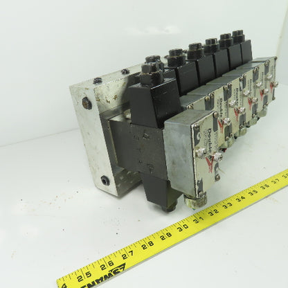 Double A QM-005-C-10B1-TSP Hydraulic Solenoid Valve Bank Manifold Block 115VCoil