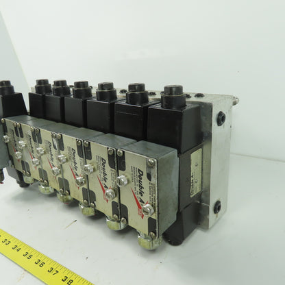 Double A QM-005-C-10B1-TSP Hydraulic Solenoid Valve Bank Manifold Block 115VCoil