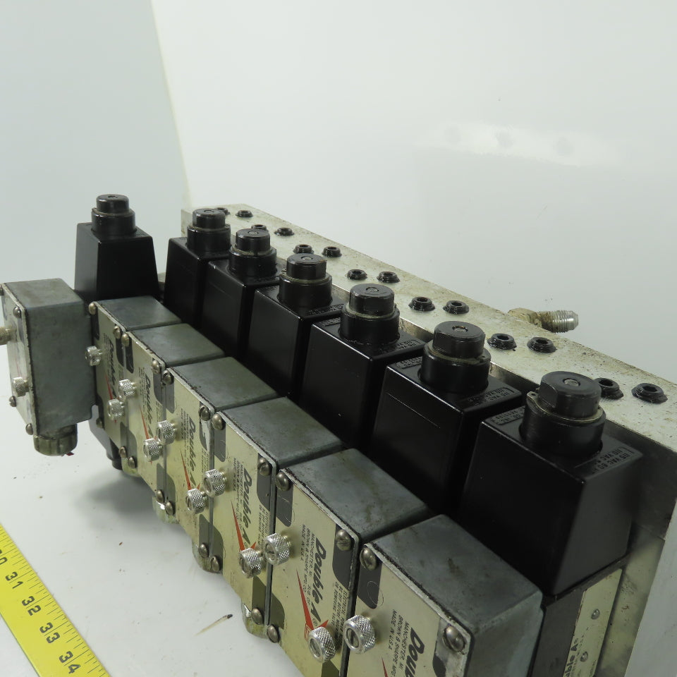 Double A QM-005-C-10B1-TSP Hydraulic Solenoid Valve Bank Manifold Block 115VCoil