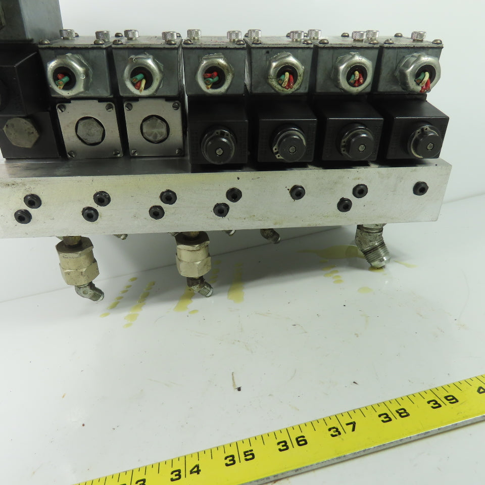 Double A QM-005-C-10B1-TSP Hydraulic Solenoid Valve Bank Manifold Block 115VCoil