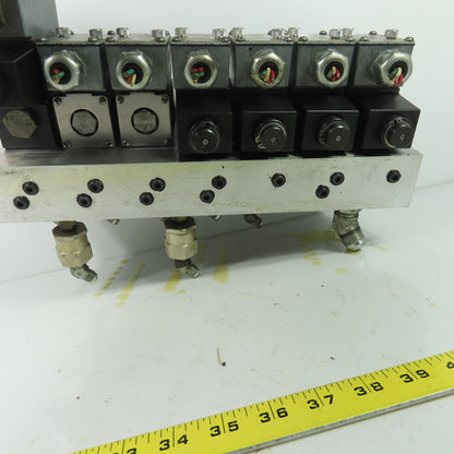 Double A QM-005-C-10B1-TSP Hydraulic Solenoid Valve Bank Manifold Block 115VCoil